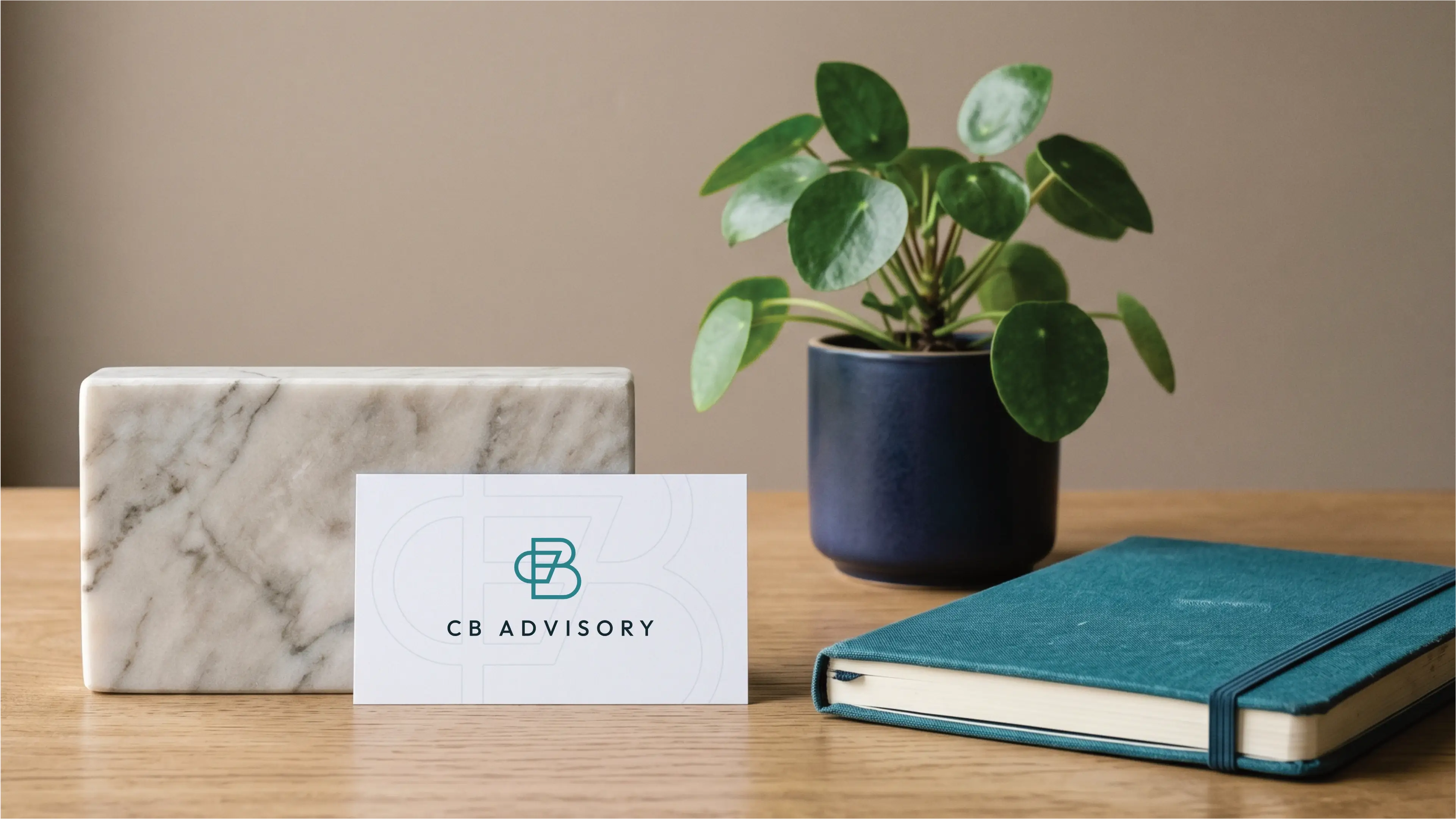 cb-advisory - 3rd Monochrome Mockup of logo design