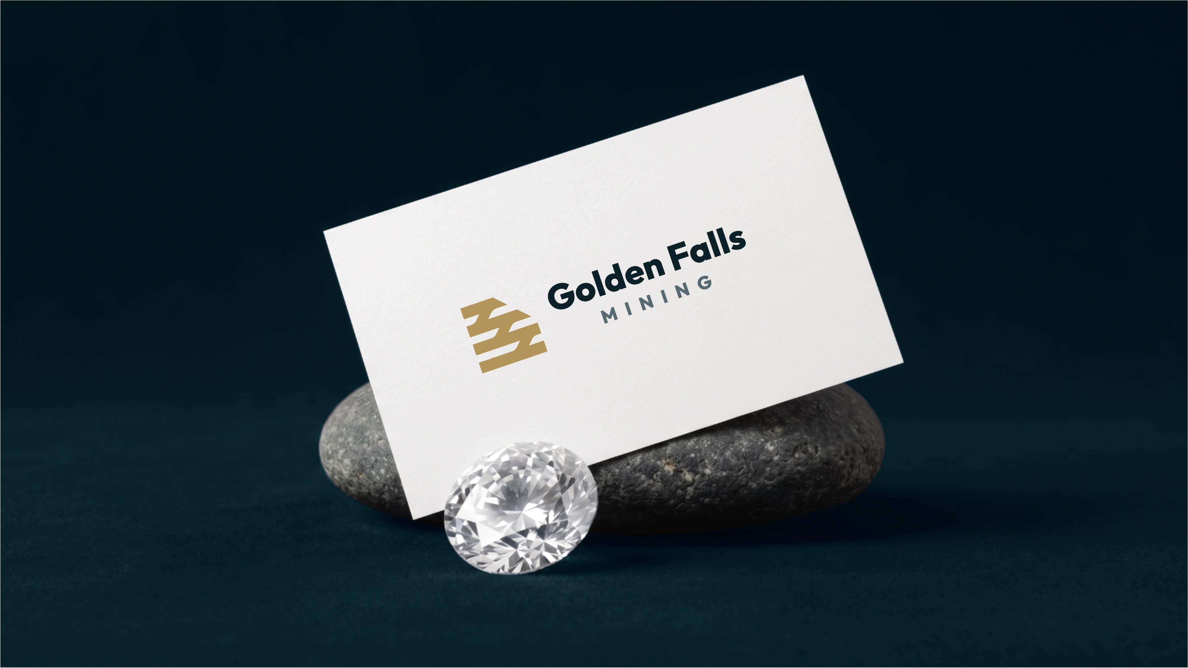 golden-falls-mining - 3rd Monochrome Mockup of logo design