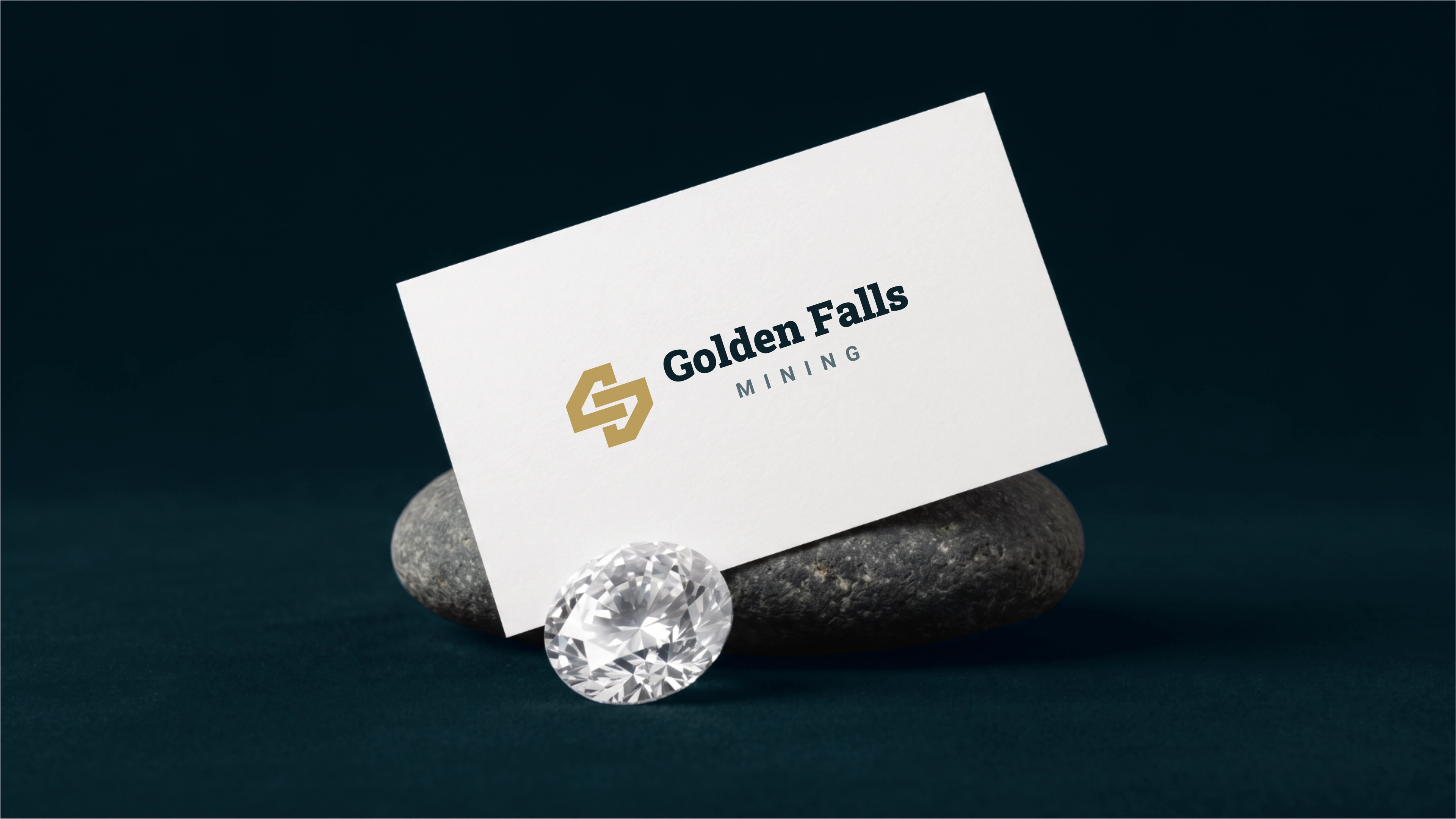 golden-falls-mining - 3rd Monochrome Mockup of logo design